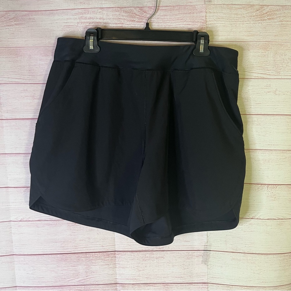 Lands’‎ End Black Pocket Swim Shorts Size 16W